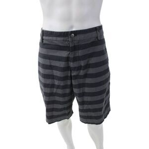 Lululemon Mens Cotton Striped Flat Front 11" Inseam Shorts Gray Size 40
